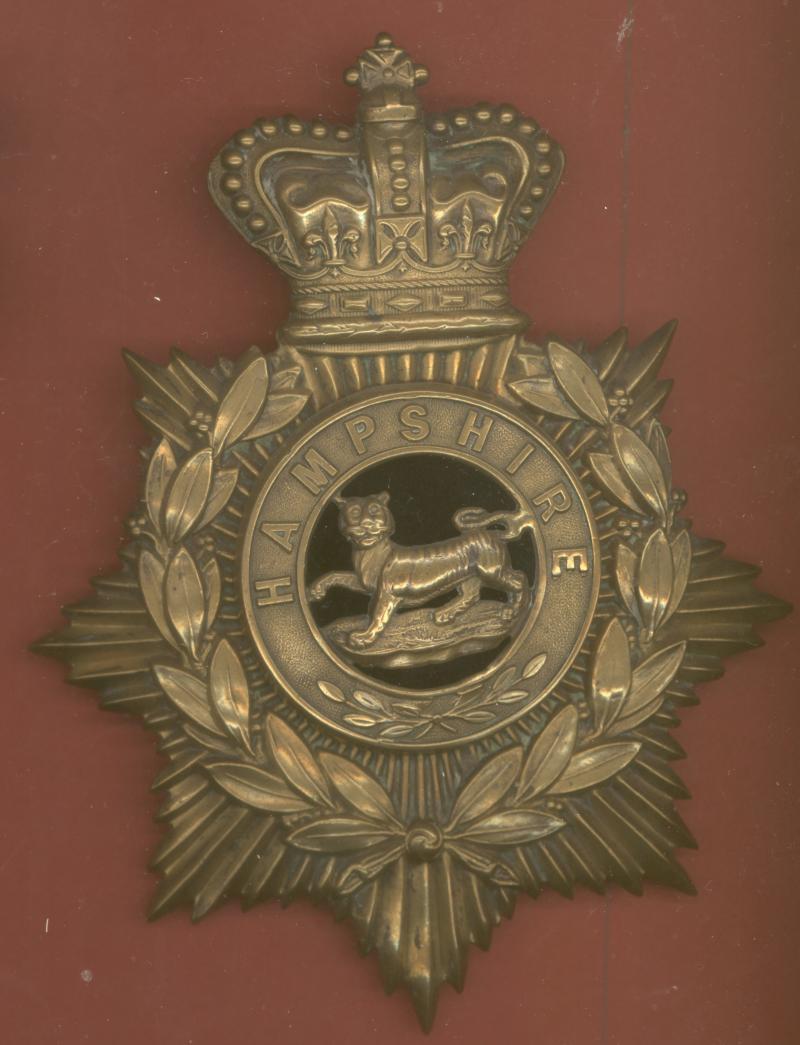 Hampshire Regiment Victorian OR's helmet plate