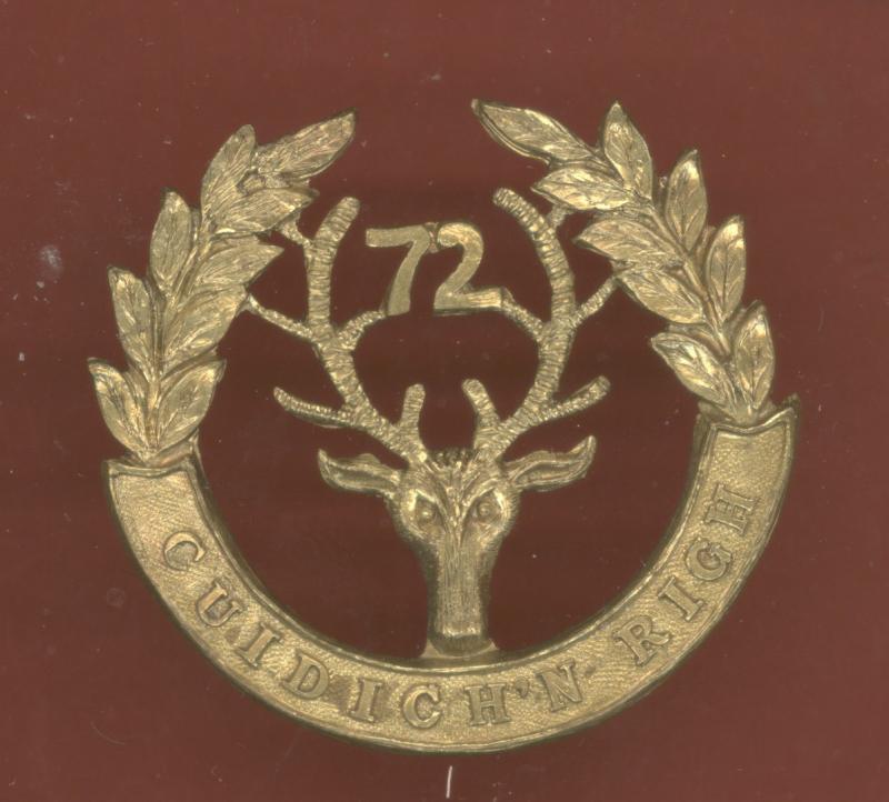 Canadian Militia 72nd  Highlanders of Canada cap badge