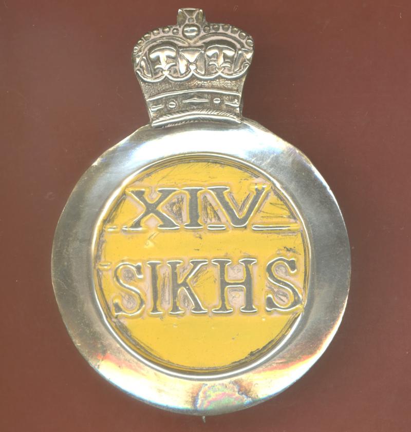 Indian Army 14th Regiment of Bengal Infantry (The Ferozepore Sikhs) Victorian Officer's pagri badge