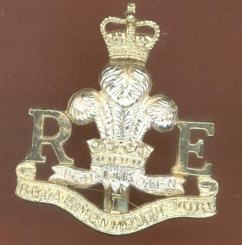 Royal Monmouthshire Royal Engineers staybright cap badge