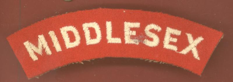 MIDDLESEX The Middlesex Regiment WW2 cloth shoulder title