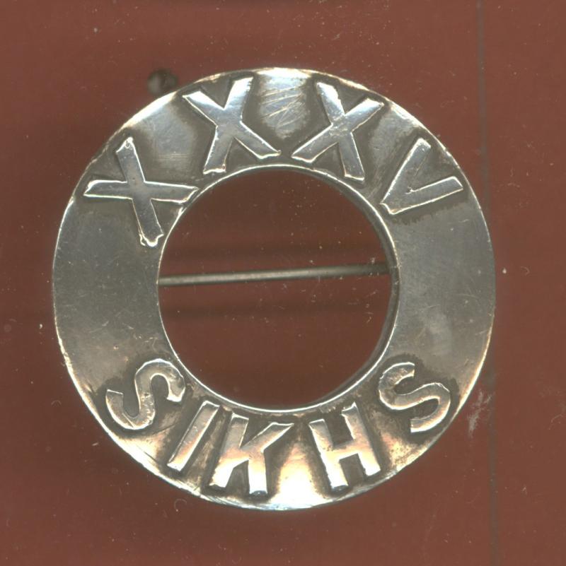 Indian Army 35th  Sikhs WW1 Officer's F.S. pagri badge