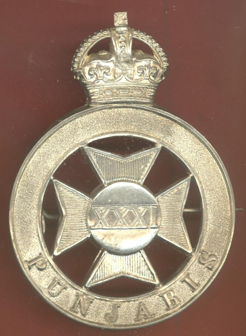 Indian Army. 31st Punjabis WW1 pagri badge