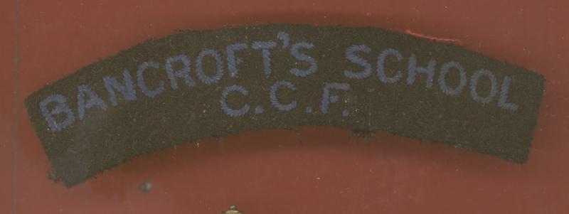 BANCROFT'S SCHOOL / C.C.F. cloth shoulder title