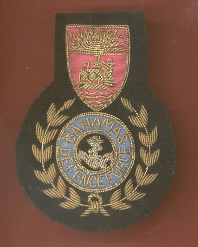 British Colonial Bahamas Defence Force Officer's bullion cap badge