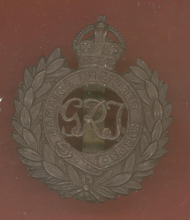 Jamaica Engineers Corps bronze cap badge