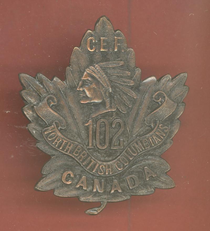 Canadian 102nd North British Columbians Battalion WW1 CEF cap badge