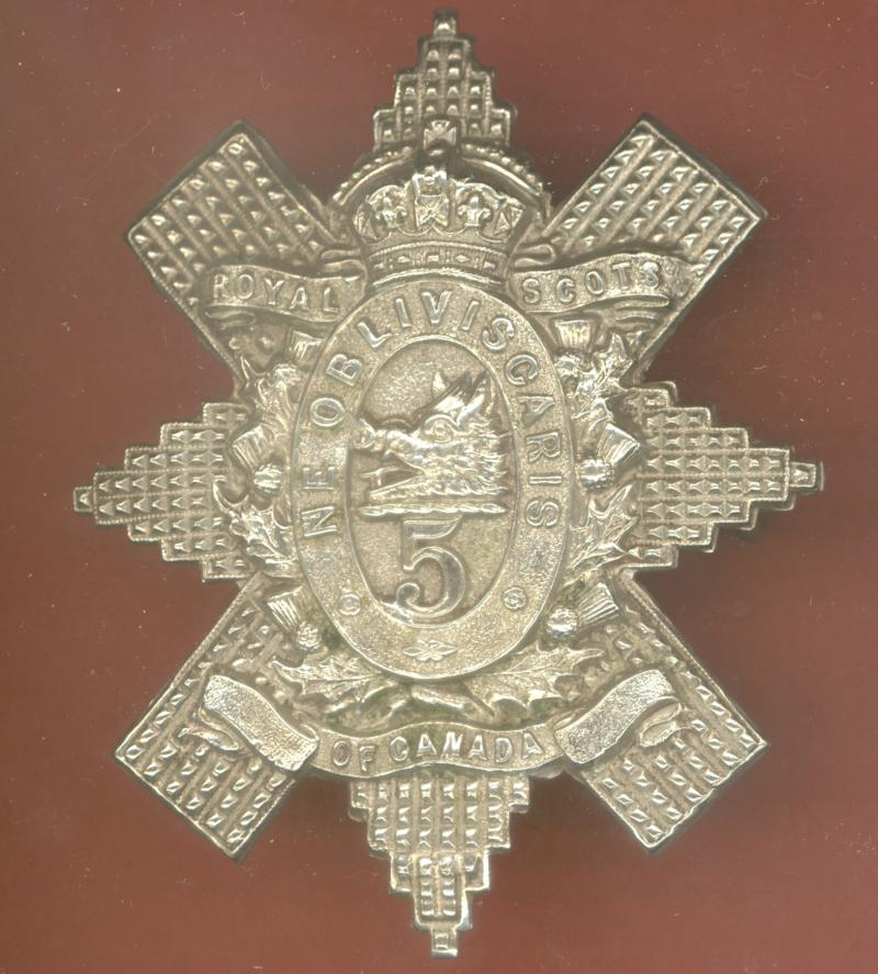 Canadian Militia 5th Bn. Royal Highlanders of Canada Edwardian NCO's glengarry badge