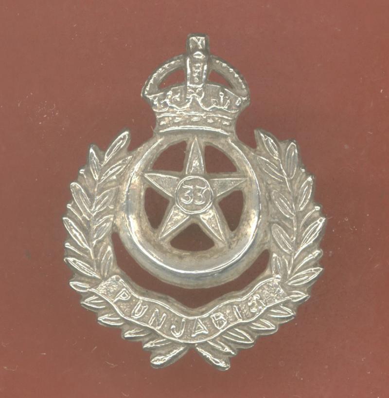 Indian Army 33rd Punjabis WW1 cap badge