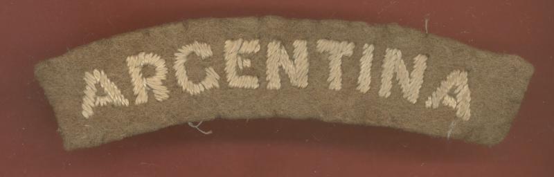 ARGENTINA Royal Air Force WW2 cloth shoulder title