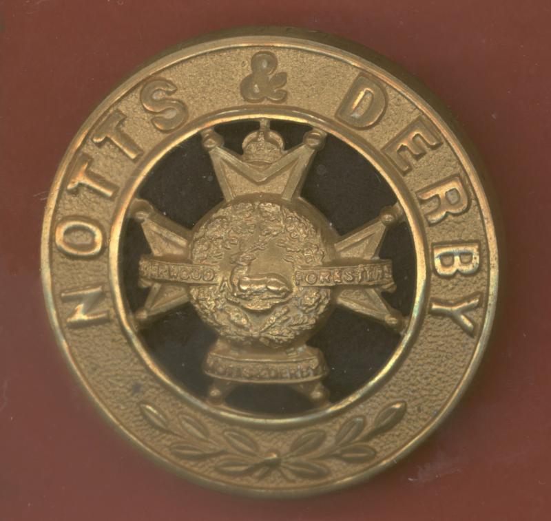 Notts & Derby Regiment Edwardian OR's helmet plate centre