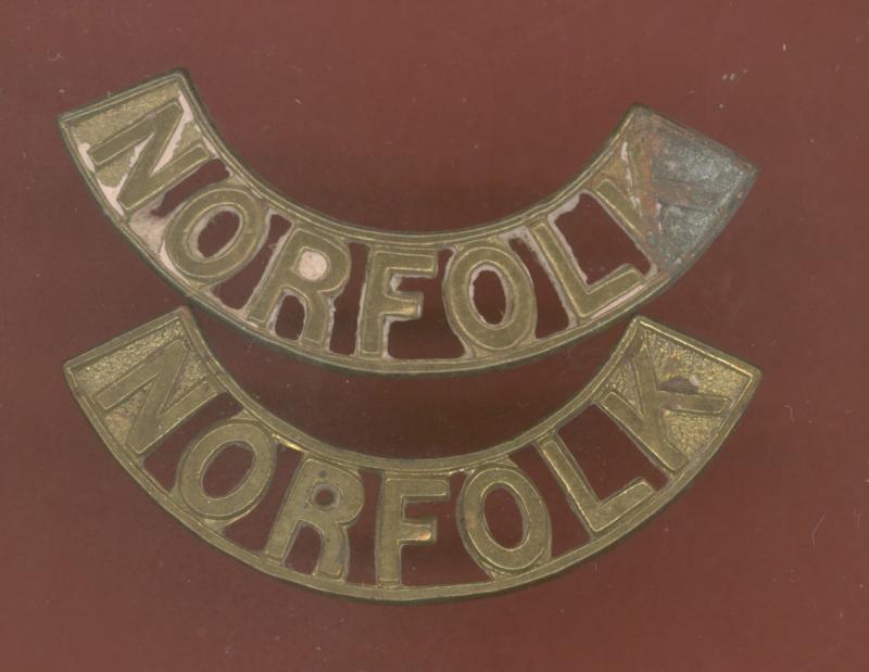 NORFOLK Norfolk Regiment Officer's shoulder titles