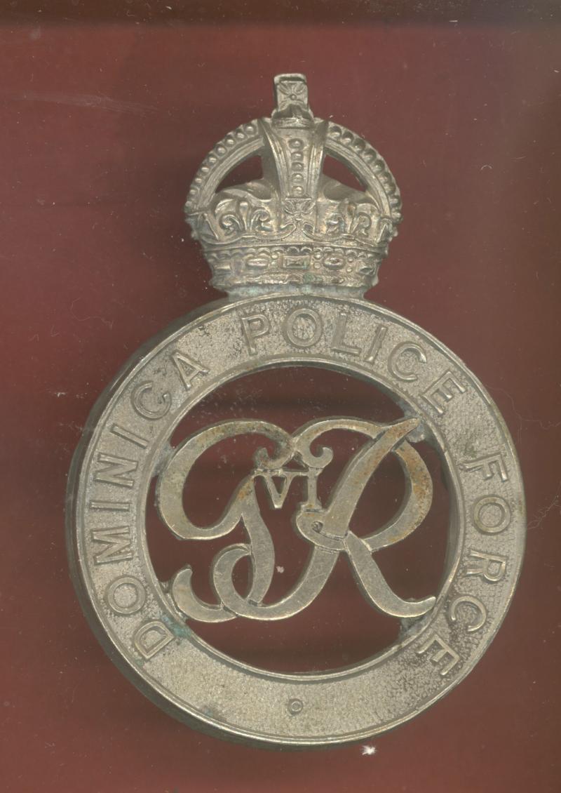 British Colonial Dominica Police GVIR  Officer's helmet badge