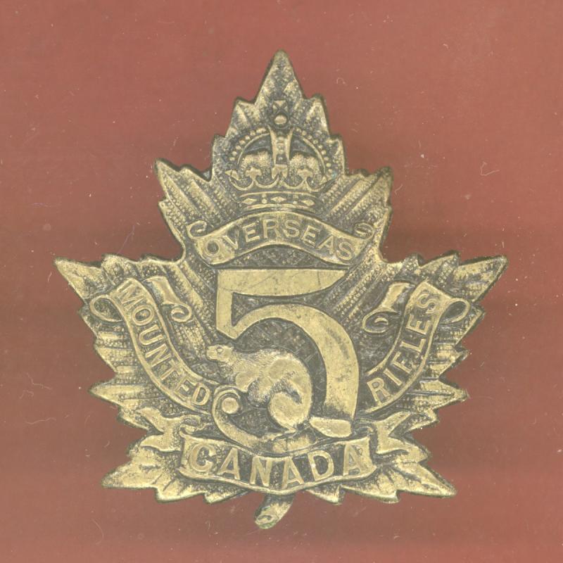 Canadian 5th Canadian Mounted Rifles (Sherbrooke) WW1 CEF Cap Badge