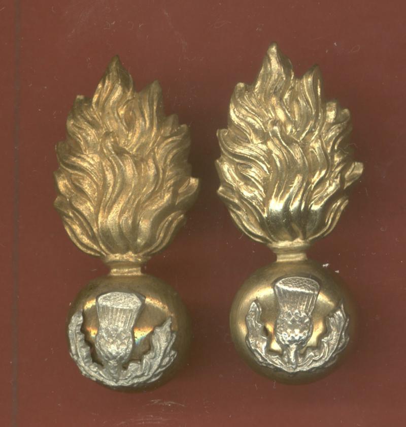 Scottish Royal Scots Fusiliers Victorian collar badges