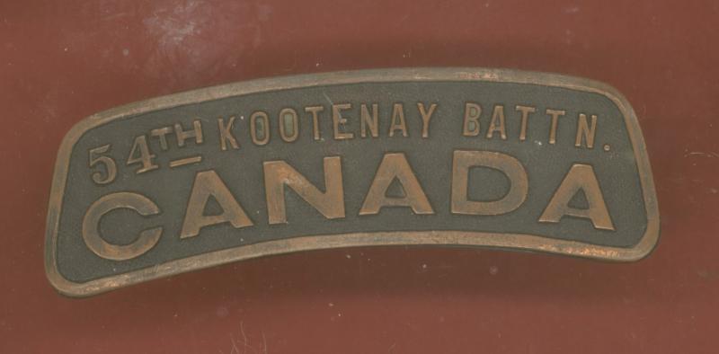 Canadian 54th Kootenay Battalion WW1 CEF shoulder title