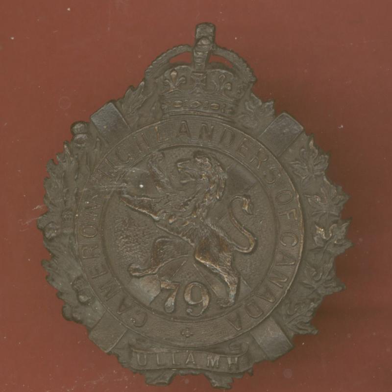 Canadian Militia 79th Cameron Highlanders of Canada Officer's cap badge