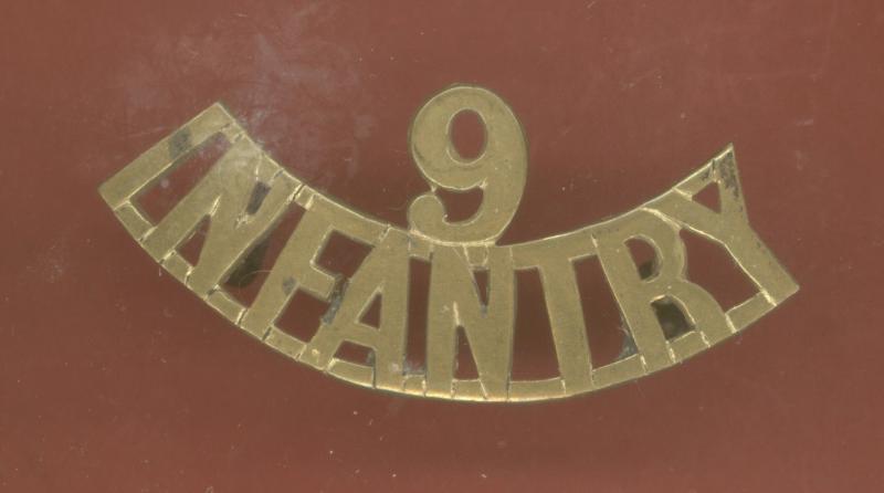 Indian Army 9 / INFANTRY WW1 shoulder title