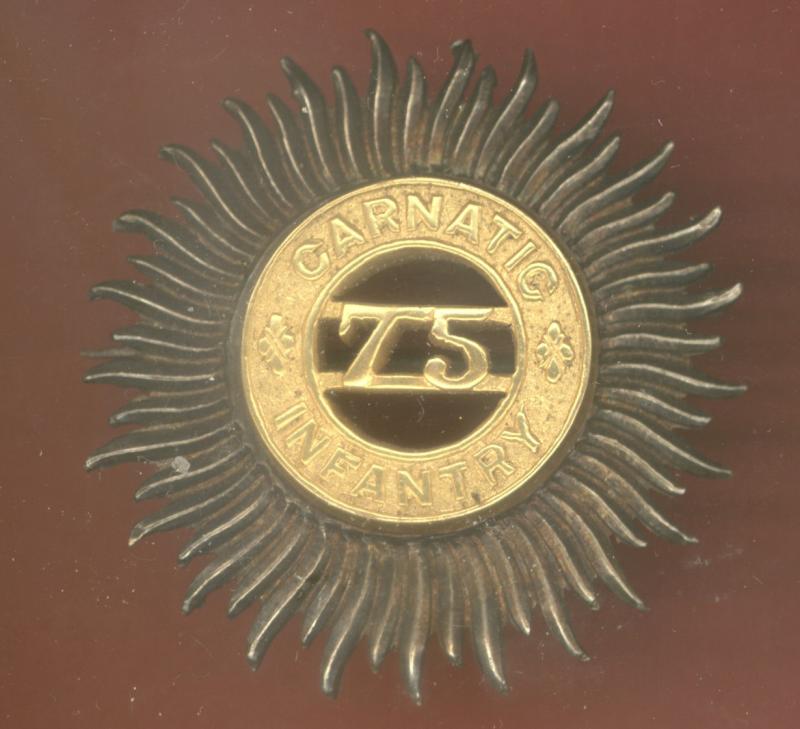 Indian Army: 75th Carnatic Infantry WW1 Officers pagri badge .