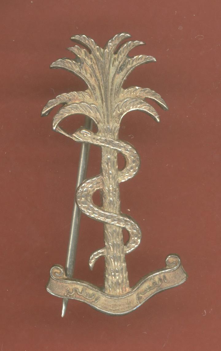 Sudan Defence Force Medical Corps Officer's HM silver cap / pagri badge.