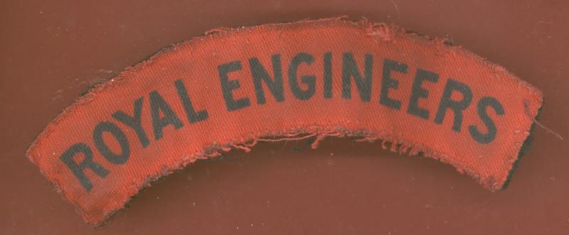 ROYAL ENGINEERS WW2 printed cloth shoulder title