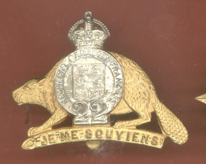 Canadian Royal 22nd Regiment Officer's cap badge