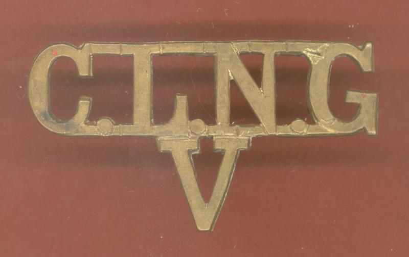 C.L.N.G. / V City of London National Guard WW1 VTC shoulder title