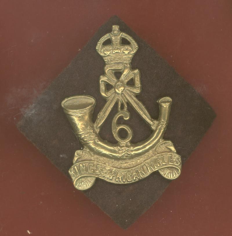 6th (Tanganyika) King's African Rifles OR's cap badge