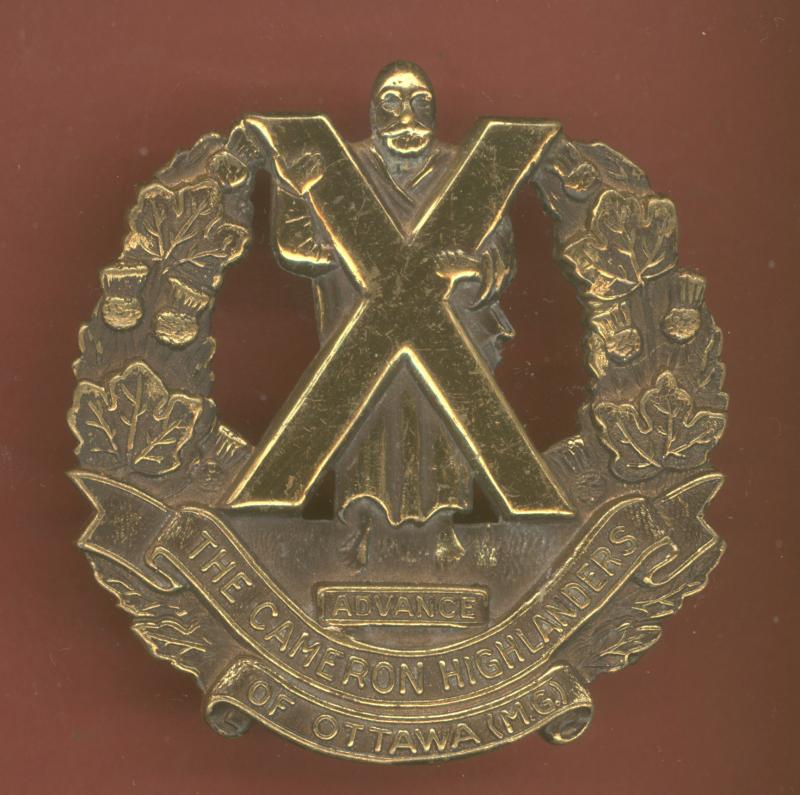 Canadian The Cameron Highlanders of Ottawa (M.G.) glengarry badge