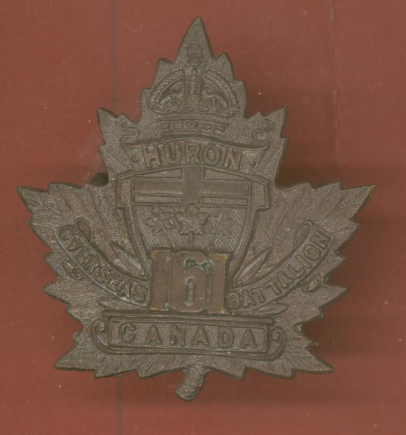 Canadian 161st Huron County Bn. WW1 CEF cap badge