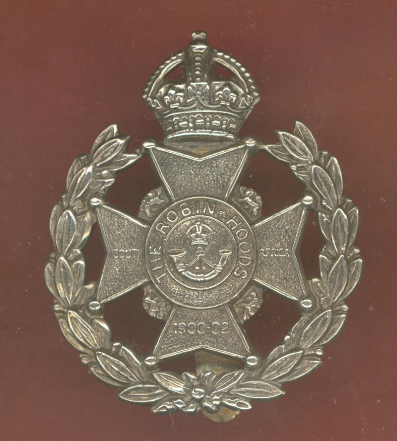 The Robin Hood Rifles OR's cap badge