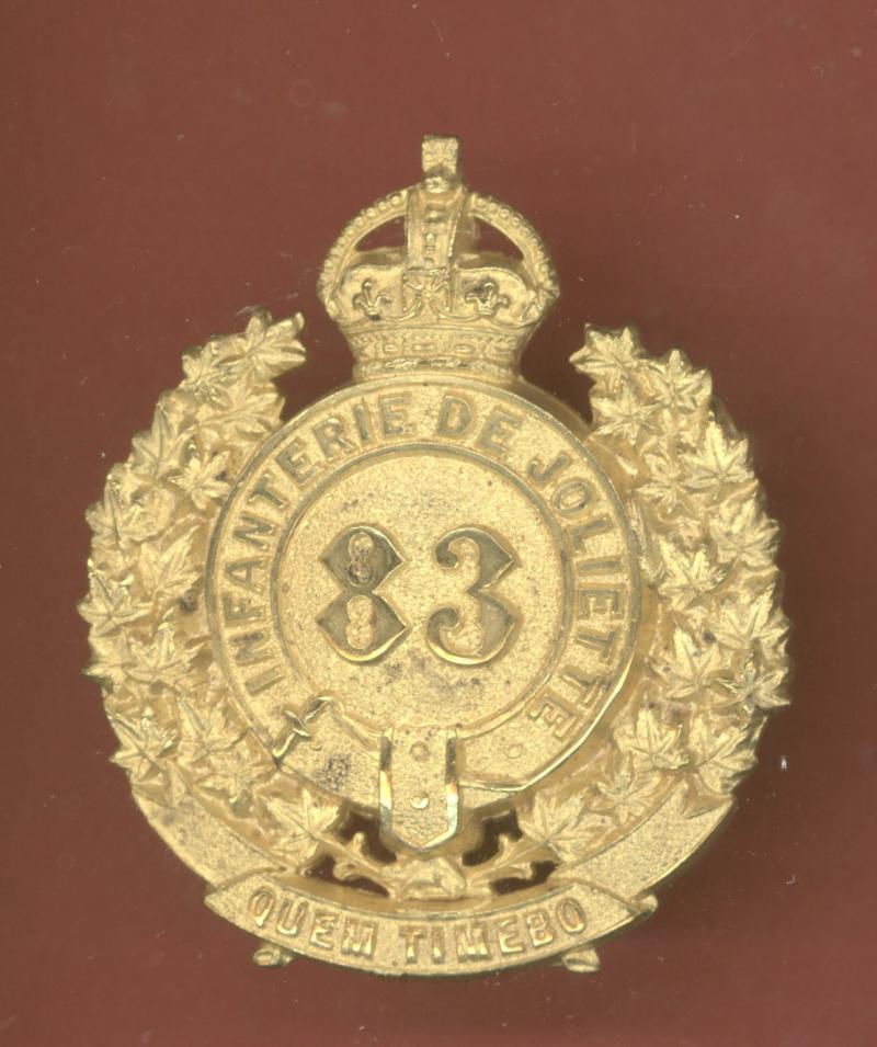 Canadian Militia 83rd Joliette Regiment Officer's cap badge