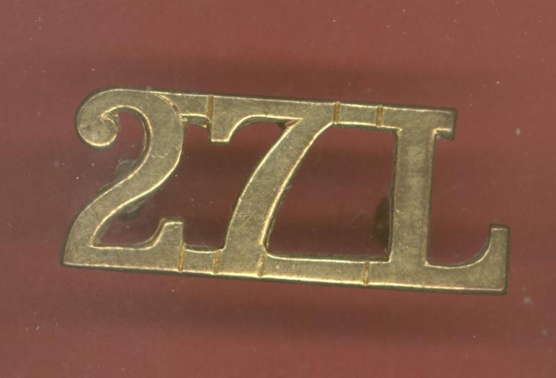 27L  27th Lancers WW2 War Raised shoulder title