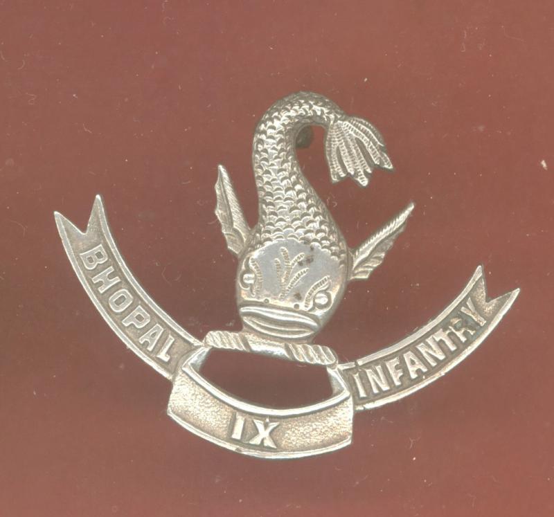 Indian Army 9th Bhopal Infantry Regiment WW1 Officer's cap badge