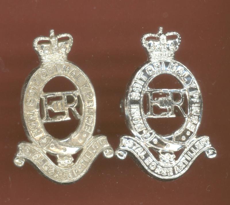 Royal Horse Artillery staybright collar badges