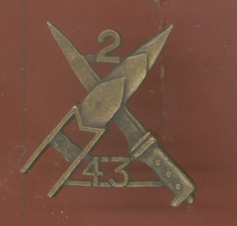 Indian Army 2nd / 43rd Erinpura Regiment WW1  pagri badge