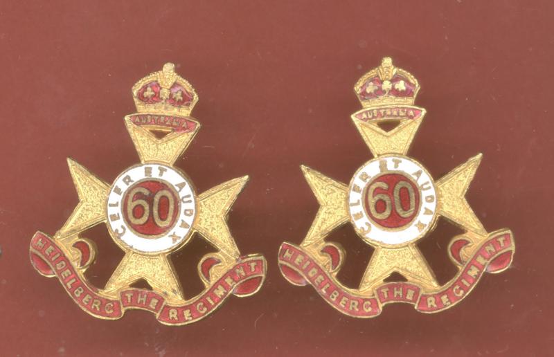 Australian 60th Infantry Battalion (Heidelberg Regiment) collar badges