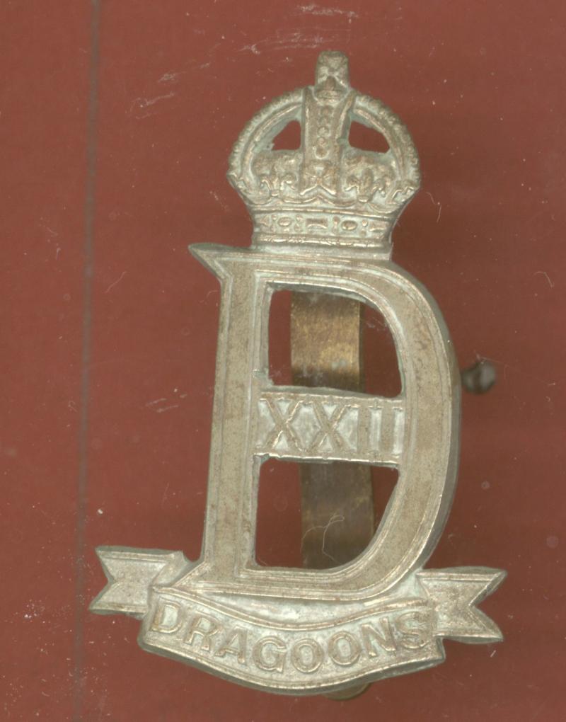 22nd Dragoons WW2 OR's cap badge