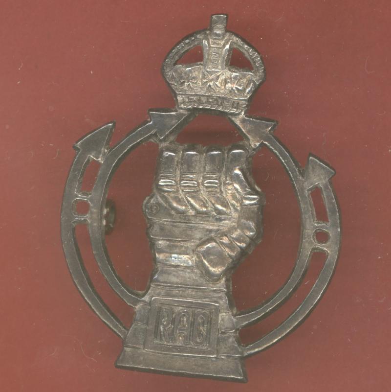 Royal Armoured Corps WW2 Officer's  silver beret badge