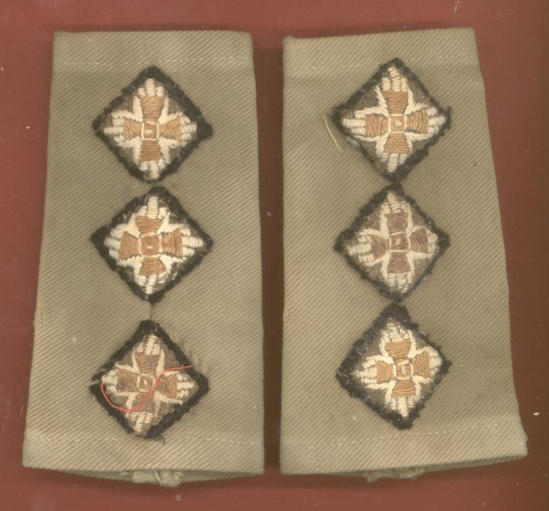 British Army Captains WW2 Tropical Rank Shoulder slides