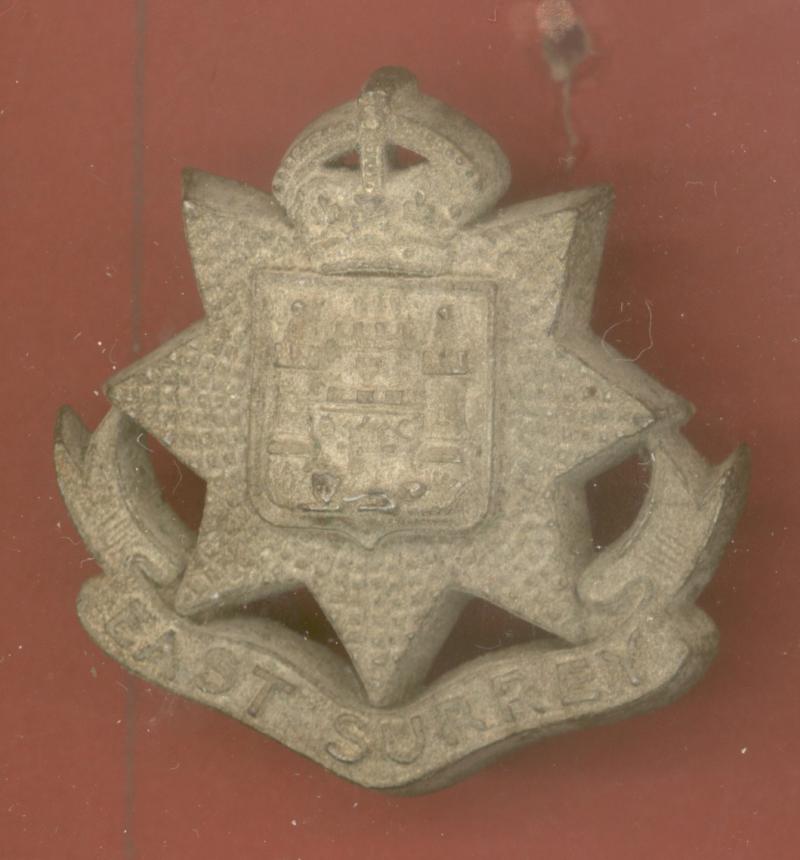 East Surrey Regiment WW2 plastic economy cap badge.