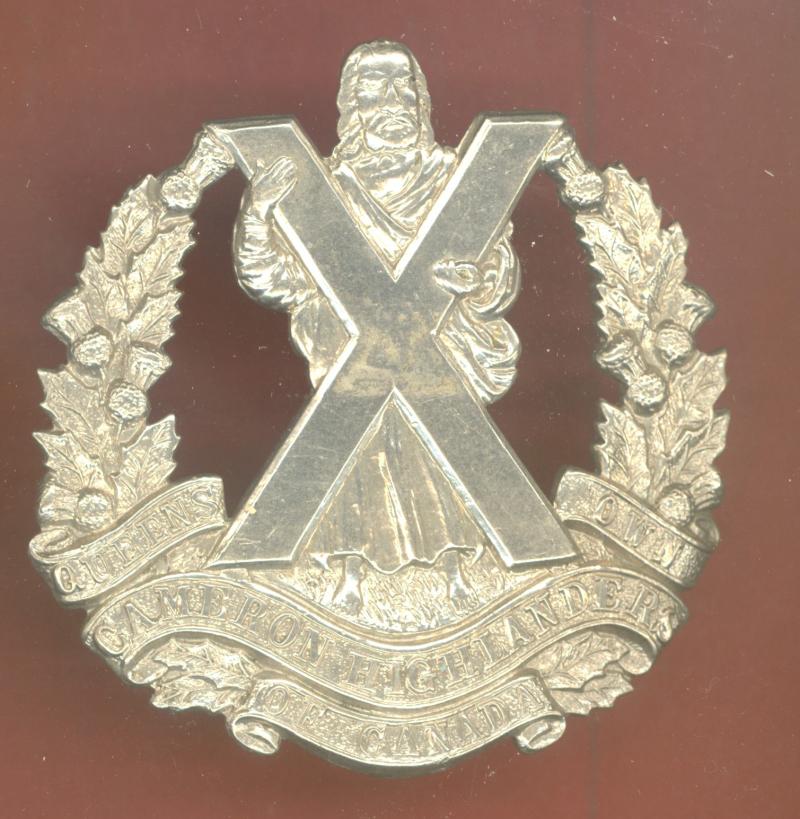 Canadian Queen's Own Cameron Highlanders of Canada glengarry badge