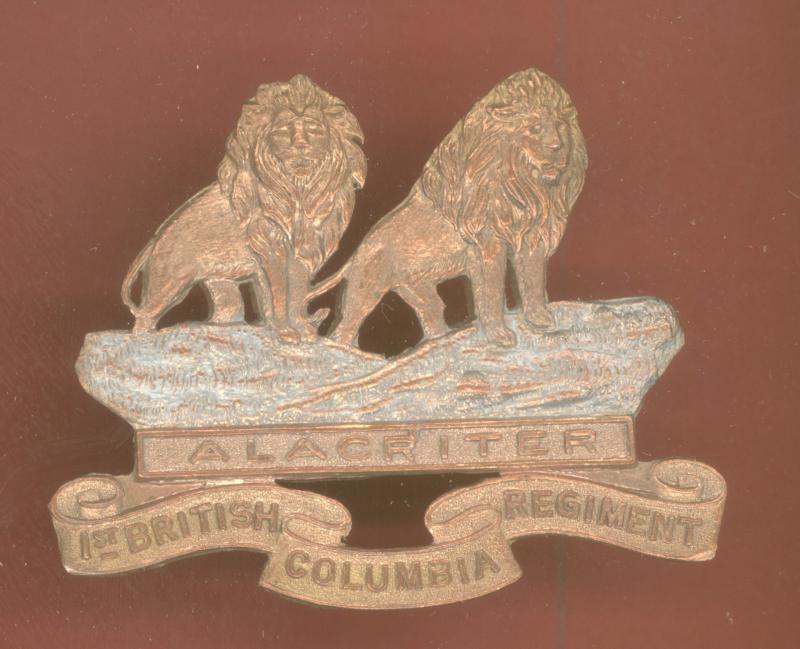 Canadian 1st British Columbia Regiment OR's cap badge