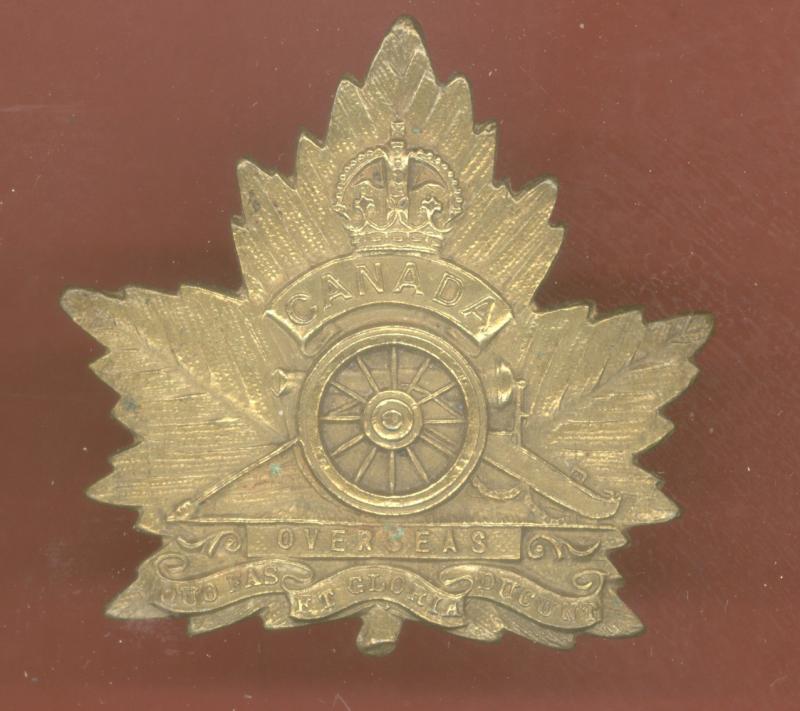 Canadian Field Artillery WW1 CEF Maple Leaf cap badge