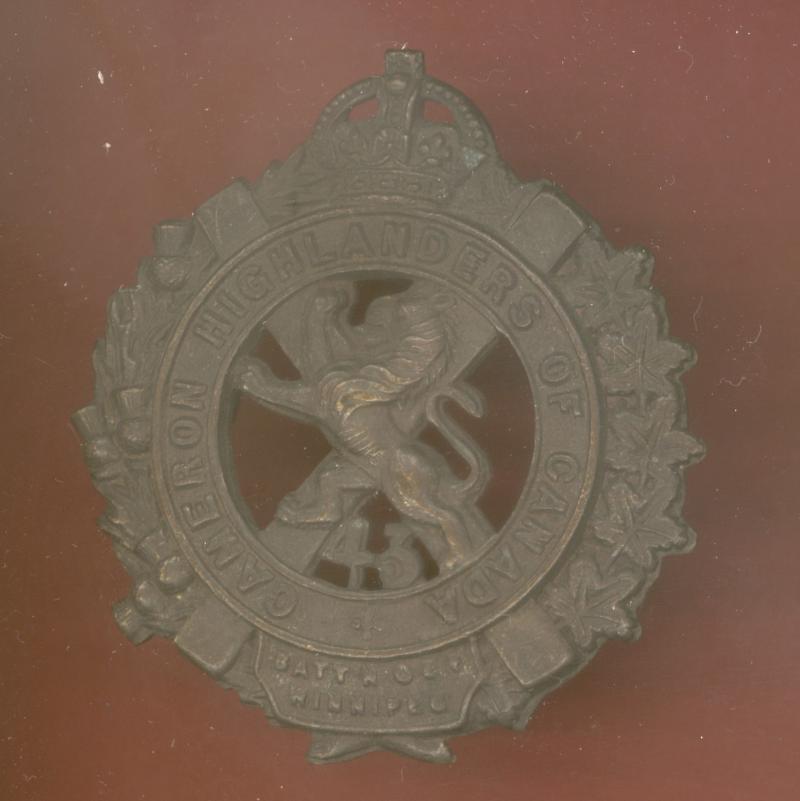 Canadian 43rd Cameron Highlanders of Canada Bn. WW1 CEF OSD glengarry badge