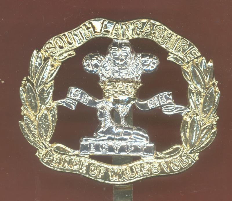 The South Lancashire (PWV) Regiment staybright cap badge