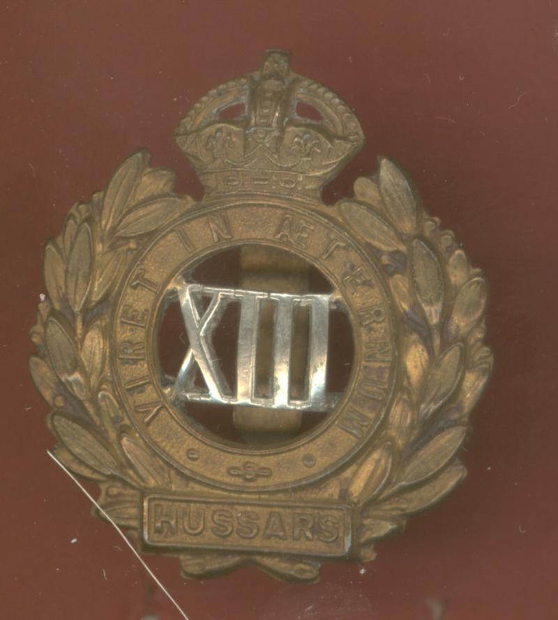 13th Hussars Edwardian O/R's cap badge