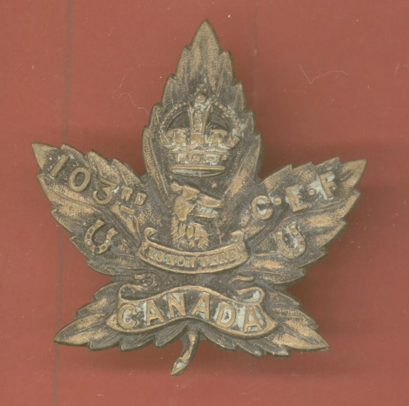 Canadian 103rd Battalion,Victoria, B.C. WW1 CEF Cap Badge