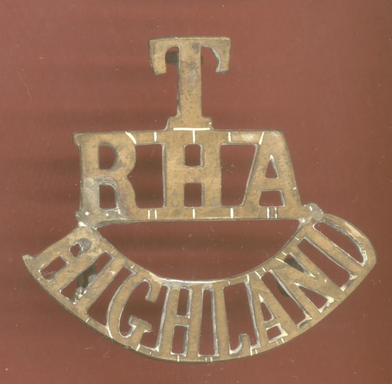T / RHA / HIGHLAND WW1 shoulder title