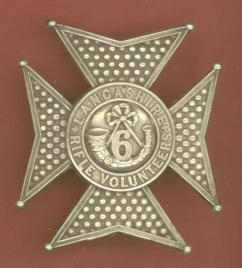 6th Lancashire Rifle Volunteer Corps Victorian shako plate